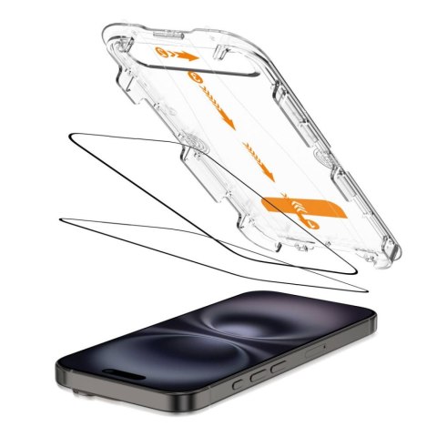 Szkło Hartowane Tech-Protect Quick Set+ 2-Pack do iPhone 15 / 16 - Czarne