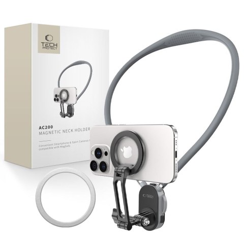 Uchwyt na Szyj? Tech-Protect AC200 Magnetic MagSafe & GoPro & DJI Kredowoszary