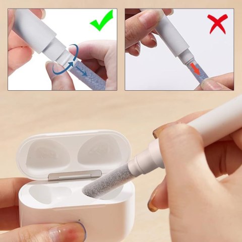 Zestaw do Czyszczenia Tech-Protect CS02 3w1 do Słuchawek Biały
