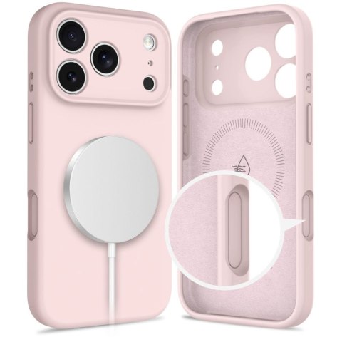 Tech-Protect Silicone MagSafe etui do iPhone 17 Pro różowa perła