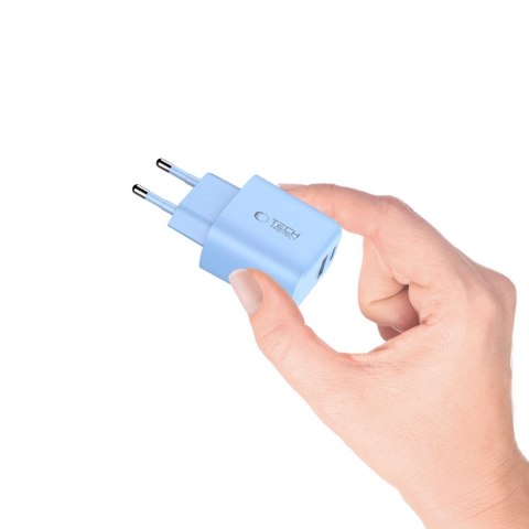 Tech-Protect NCA20 2-portowa ładowarka sieciowa PD 20W / QC3.0 błękitny