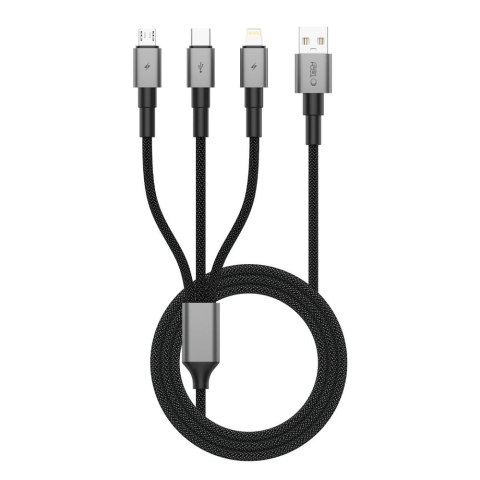 Tech-Protect UltraBoost DNA Kabel 3w1 Lightning & USB-C & Micro-USB 3A 120cm Ciemnoszary