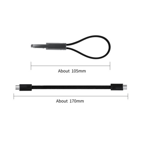 Tech-Protect UltraBoost DNA Brelok Kabel USB-C do USB-C PD 60W / 3A Ciemnoszary