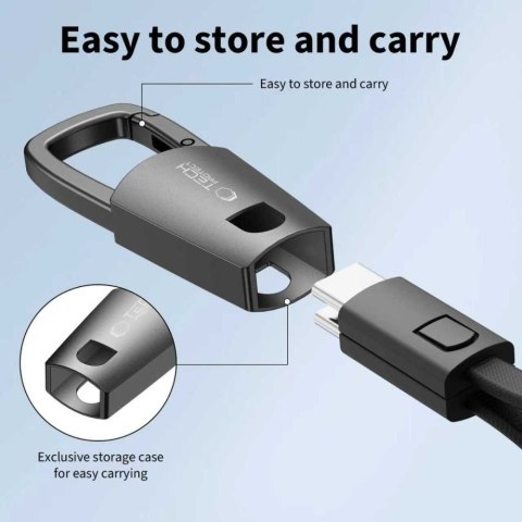 Tech-Protect UltraBoost DNA Brelok Kabel USB-C do USB-C PD 60W / 3A Ciemnoszary