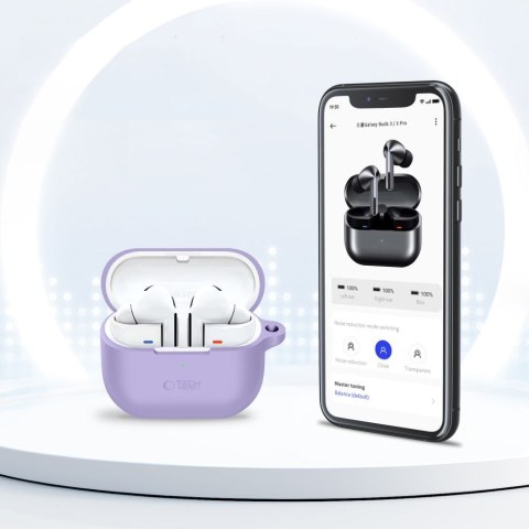 Tech-Protect Silicone Hook etui do Samsung Galaxy Buds 3 / 3 FE / 3 Pro lawendowy