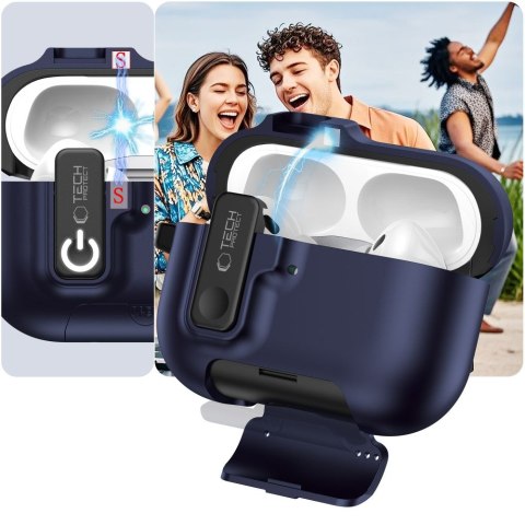 Tech-Protect Slim Hook etui do Apple AirPods Pro 3 granatowy