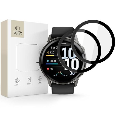 Szkło Hybrydowe Tech-Protect Glass Flex+ 2-Pack do Garmin Venu 4 (45 mm) - Czarne