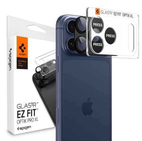 Osłona Aparatu Spigen Optik Pro XL Glas.tR "EZ Fit" Camera Protector iPhone 17 Pro Max Czarna