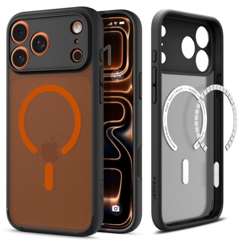 Spigen Ultra Hybrid Mag MagSafe iPhone 17 Pro Max mroźny czarny/pomarańczowy