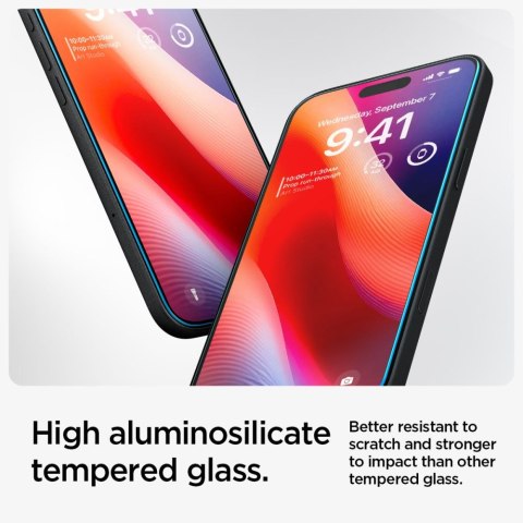 Szkło hartowane Spigen Glas.tR 'EZ Fit' iPhone 15 / 16 - przezroczyste