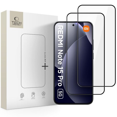 Szkło Hartowane Tech-Protect Glass Fit+ 2-Pack do Xiaomi Redmi Note 15 Pro 5G - Czarne