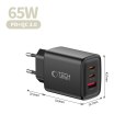 Tech-Protect NCA65W-GaN 3-portowa ładowarka sieciowa PD 65W / QC3.0 czarny