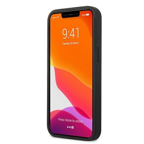 AMG AMHCP13SGSEBK i Phone 13 mini 5,4" czarny/black hardcase Leather Debossed Lines