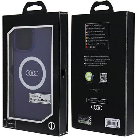 Audi IML Big Logo Mag Safe Case i Phone 13 Pro Max 6.7" niebieski/navy blue hardcase AU-IMLMIP13PM-Q5/D2-BE