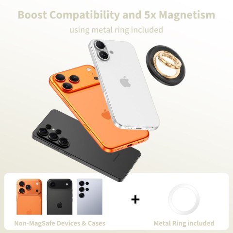 Tech-Protect MMR700 Lamano Magnetic MagSafe phone ring Czarno-złoty