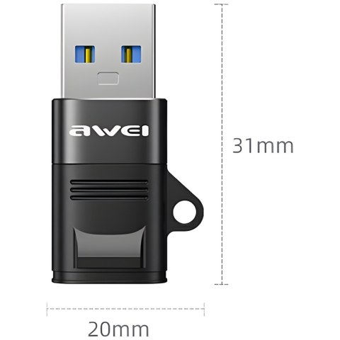 AWEI Adapter CL-13 USB-C/USB-Aczarny/black