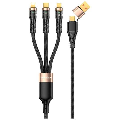 AWEI kabel CL-228 usb-c/lightning/mico 3w2 czarny/black