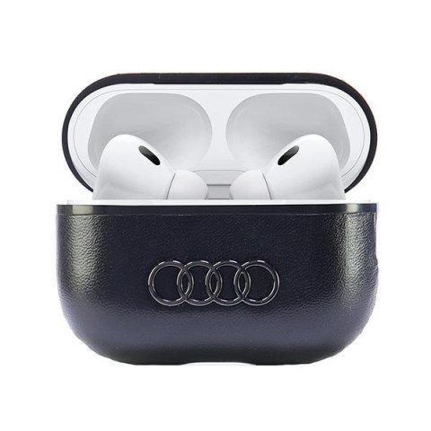 Audi Leather Big Logo Air Pods Pro 2 cover czarny/black AU-APP2-GT/D3-BK