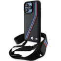 BMW BMHCP15L23PSVTK i Phone 15 Pro 6.1" czarny/black hardcase M Edition Carbon Tricolor Lines & Strap