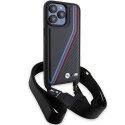 BMW BMHCP15L23PSVTK i Phone 15 Pro 6.1" czarny/black hardcase M Edition Carbon Tricolor Lines & Strap