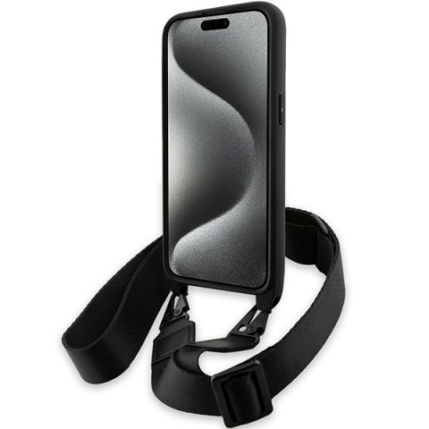 BMW BMHCP15L23PSVTK i Phone 15 Pro 6.1" czarny/black hardcase M Edition Carbon Tricolor Lines & Strap