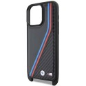 BMW BMHCP15L23PSVTK i Phone 15 Pro 6.1" czarny/black hardcase M Edition Carbon Tricolor Lines & Strap