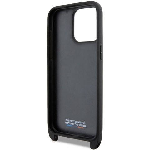 BMW BMHCP15L23PSVTK i Phone 15 Pro 6.1" czarny/black hardcase M Edition Carbon Tricolor Lines & Strap