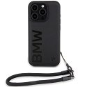 BMW BMHCP15L23RMRLK i Phone 15 Pro 6.1" czarny/black hardcase Signature Leather Wordmark Cord