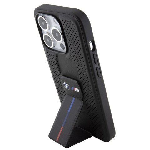 BMW BMHCP15LGSPPRK i Phone 15 Pro 6.1" czarny/black hardcase Grip Stand Smooth & Perforated