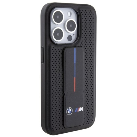 BMW BMHCP15LGSPPRK i Phone 15 Pro 6.1" czarny/black hardcase Grip Stand Smooth & Perforated