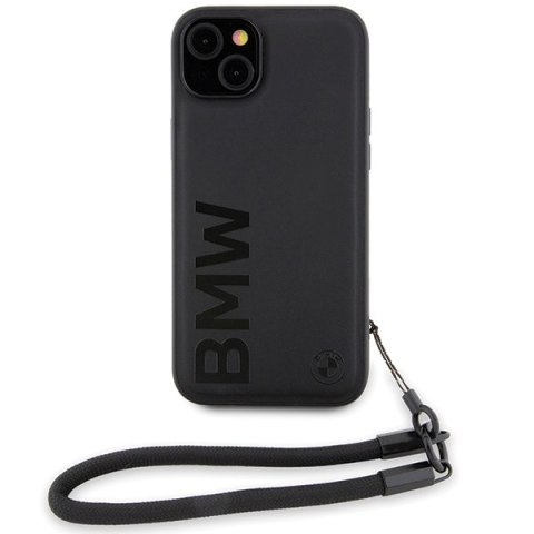 BMW BMHCP15M23RMRLK i Phone 15 Plus / 14 Plus 6.7" czarny/black hardcase Signature Leather Wordmark Cord