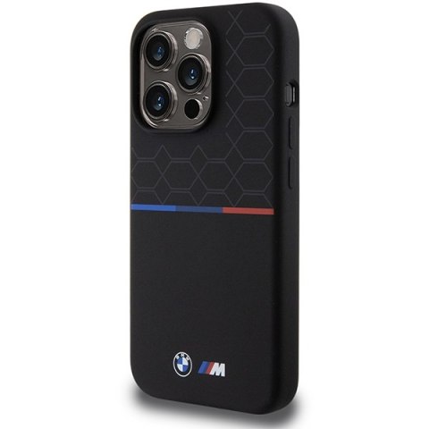 BMW BMHMP15L22SMPK i Phone 15 Pro6.1" czarny/black hardcase M Silicone Pattern Mag Safe