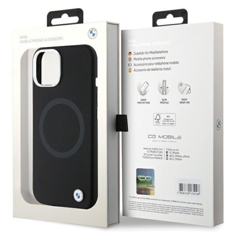 BMW BMHMP15SSILBK2 i Phone 15 / 14 / 13 6.1" czarny/black Signature Liquid Silicone Mag Safe