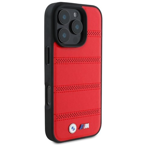 BMW BMHMP16L23PUSPR i Phone 16 Pro 6.3" czerwony/red hardcase M Perforated And Stitched Line Mag Safe