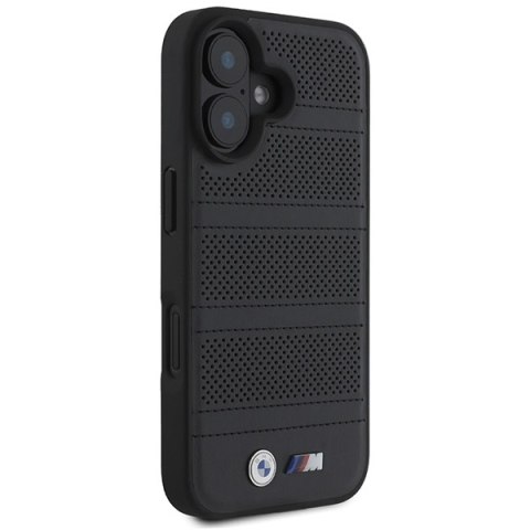 BMW BMHMP16S23PUSPK i Phone 16 6.1" czarny/black hardcase M Perforated And Stitched Line Mag Safe