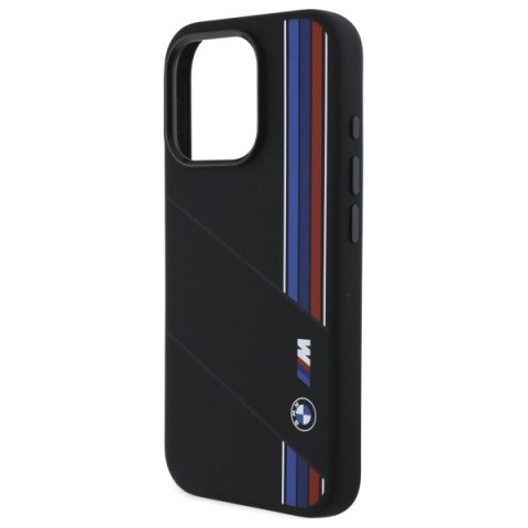 BMW BMHMP16X23SCUK i Phone 16 Pro Max 6.9" czarny/black hardcase Silicone Cut Tricolor Lines Mag Safe