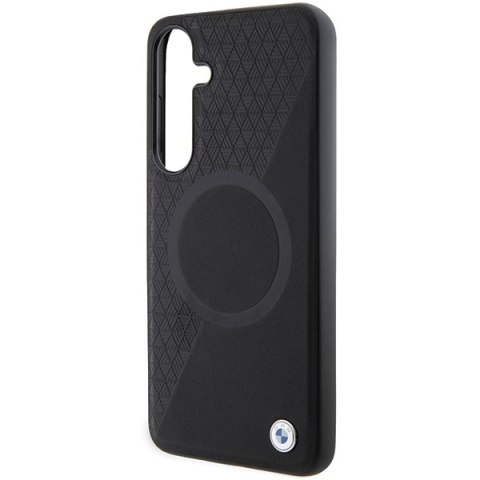 BMW BMHMS24M23RTPK S24+ S926 czarny/black hardcase Signature Leather Half Textu red & Circle Mag Safe