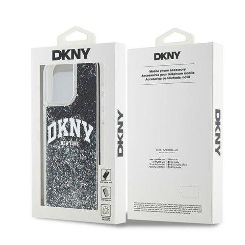 DKNY DKHCP13XLBNAEK i Phone 13 Pro Max6.7" czarny/black hardcase Liquid Glitter Big Logo