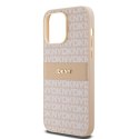 DKNY DKHCP14XPRTHSLP i Phone 14 Pro Max6.7" różowy/pink hardcase Leather Mono Stripe & Metal Logo