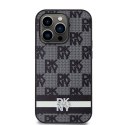 DKNY DKHCP14LPCPTSSK i Phone 14 Pro6.1" czarny/black hardcase Leather Checke red Mono Pattern & Printed Stripes