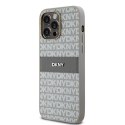 DKNY DKHCP14LPRTHSLE i Phone 14 Pro6.1" beżowy/beige hardcase Leather Mono Stripe & Metal Logo
