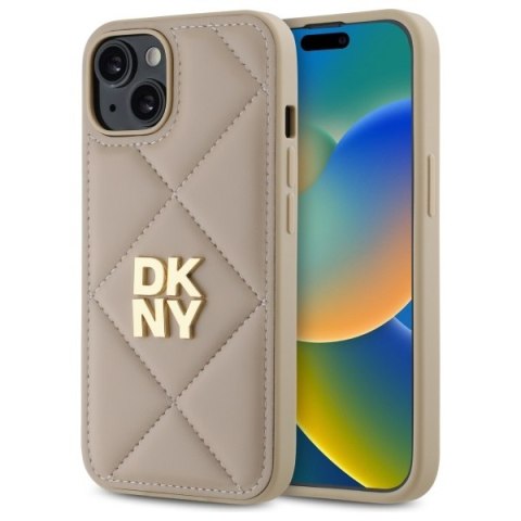 DKNY DKHCP14SPQDSLE i Phone 14 6.1" beżowy/beige Quilted Stack Logo