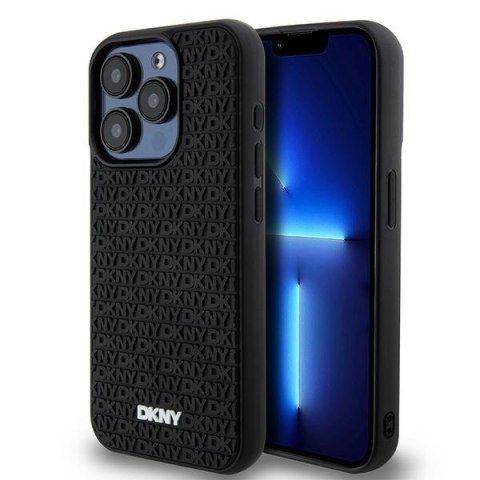 DKNY DKHCP15X3DRPWK i Phone 15 Pro Max6.7" czarny/black hardcase 3D Rubber Repeat Pattern