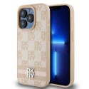 DKNY DKHCP15XPCPTSSP i Phone 15 Pro Max6.7" różowy/pink hardcase Leather Checke red Mono Pattern & Printed Stripes