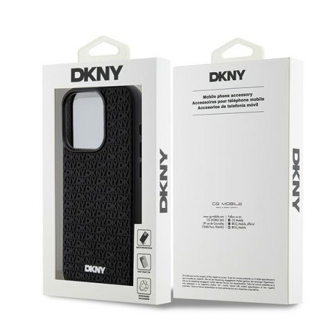 DKNY DKHCP15L3DRPWK i Phone 15 Pro6.1" czarny/black hardcase 3D Rubber Repeat Pattern