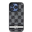 DKNY DKHCP15LPCPTSSK i Phone 15 Pro6.1" czarny/black hardcase Leather Checke red Mono Pattern & Printed Stripes