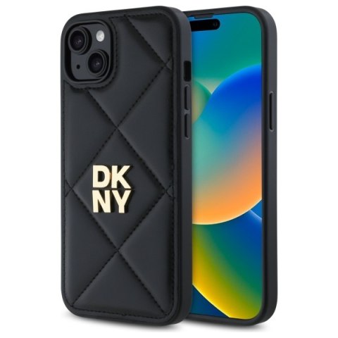 DKNY DKHCP15MPQDSLK i Phone 15 Plus 6.7" czarny/black Quilted Stack Logo