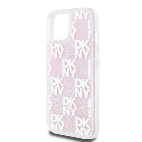 DKNY DKHCP15SLCPEPP i Phone 15 / 14 / 136.1" różowy/pink hardcase Liquid Glitter Multilogo