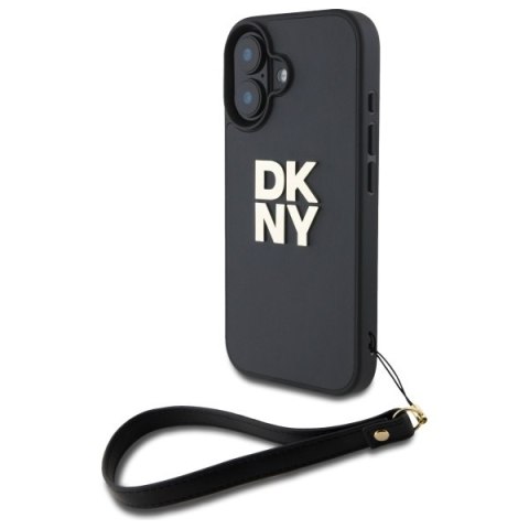 DKNY DKHCP16SPBSWSK i Phone 16 6.1" czarny/black hardcase Wrist Strap Stock Logo