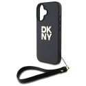 DKNY DKHCP16SPBSWSK i Phone 16 6.1" czarny/black hardcase Wrist Strap Stock Logo